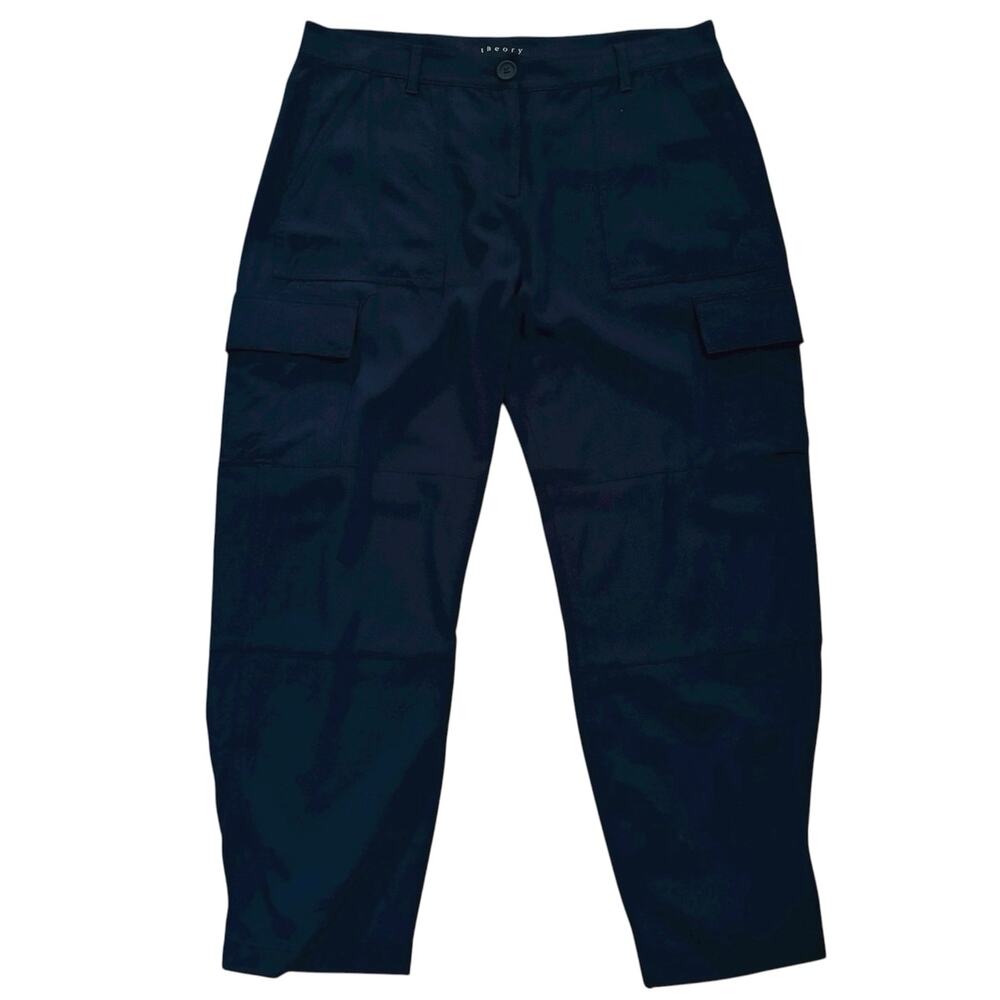 Theory Size 8 Hannon B Cargo Pants Navy Blue Missing Belt